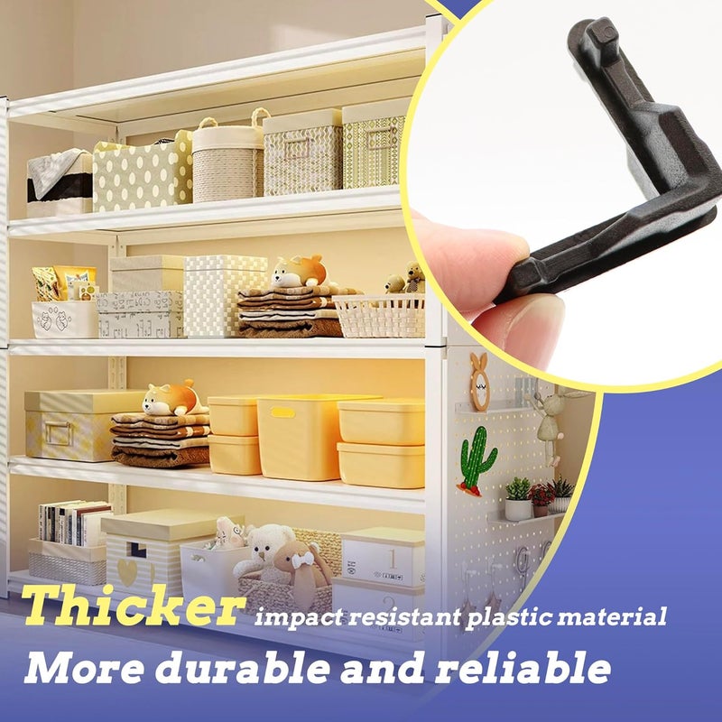 Terixe 8 Pcs Post Inserts Connectors for Whalen 5 Shelf Heavy Duty Shelving Unit - PP Plastic, Injection Molded, Sturdy & Strong Support - Black, Includes 8 Post Corner Connectors - Image 4